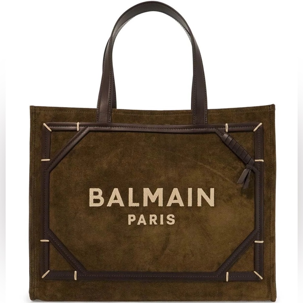 ❌❌SOLD! NWT Balmain B-Army 42 Large Suede Tote - Picture 1 of 4